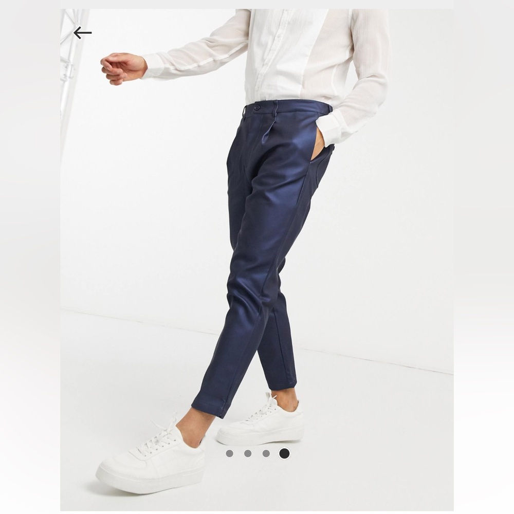 ASOS FAUX LEATHER SMART PANTS - Picture 4 of 9